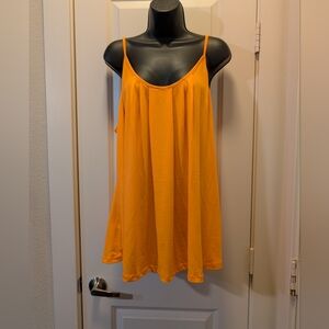 Bright Orange Pleated Plus Boutique Tank Top